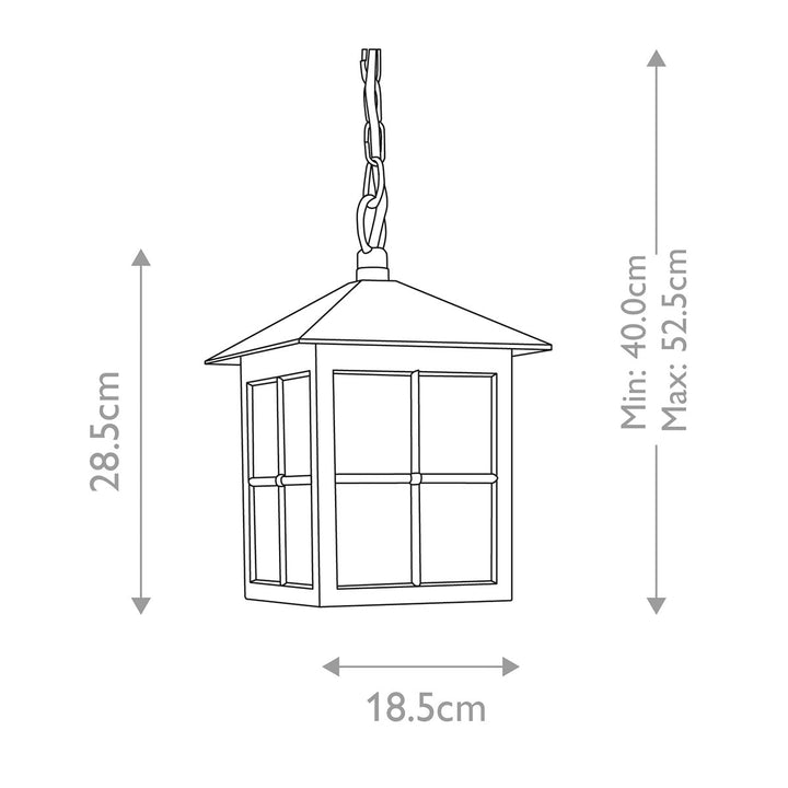 Norlys Winchester 1 Light Chain Lantern BL18B-BLACK Black