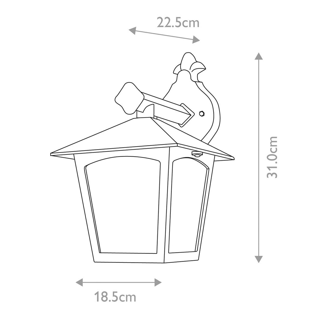 Norlys York 1 Light Wall Down Lantern BL2-BLACK Black