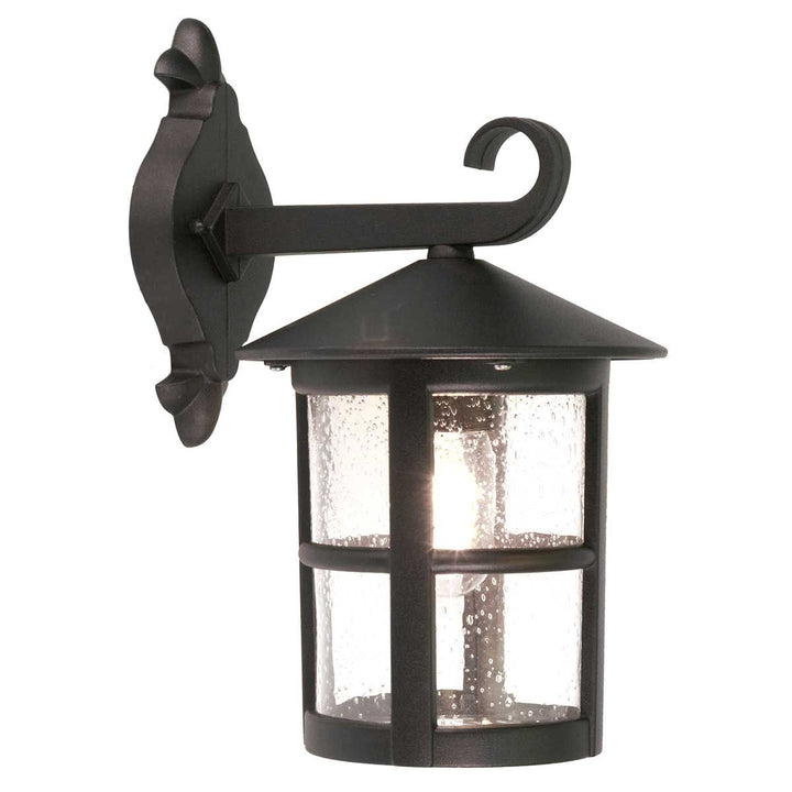 Norlys Hereford 1 Light Large Wall Down Lantern BL21-G-BLACK Black
