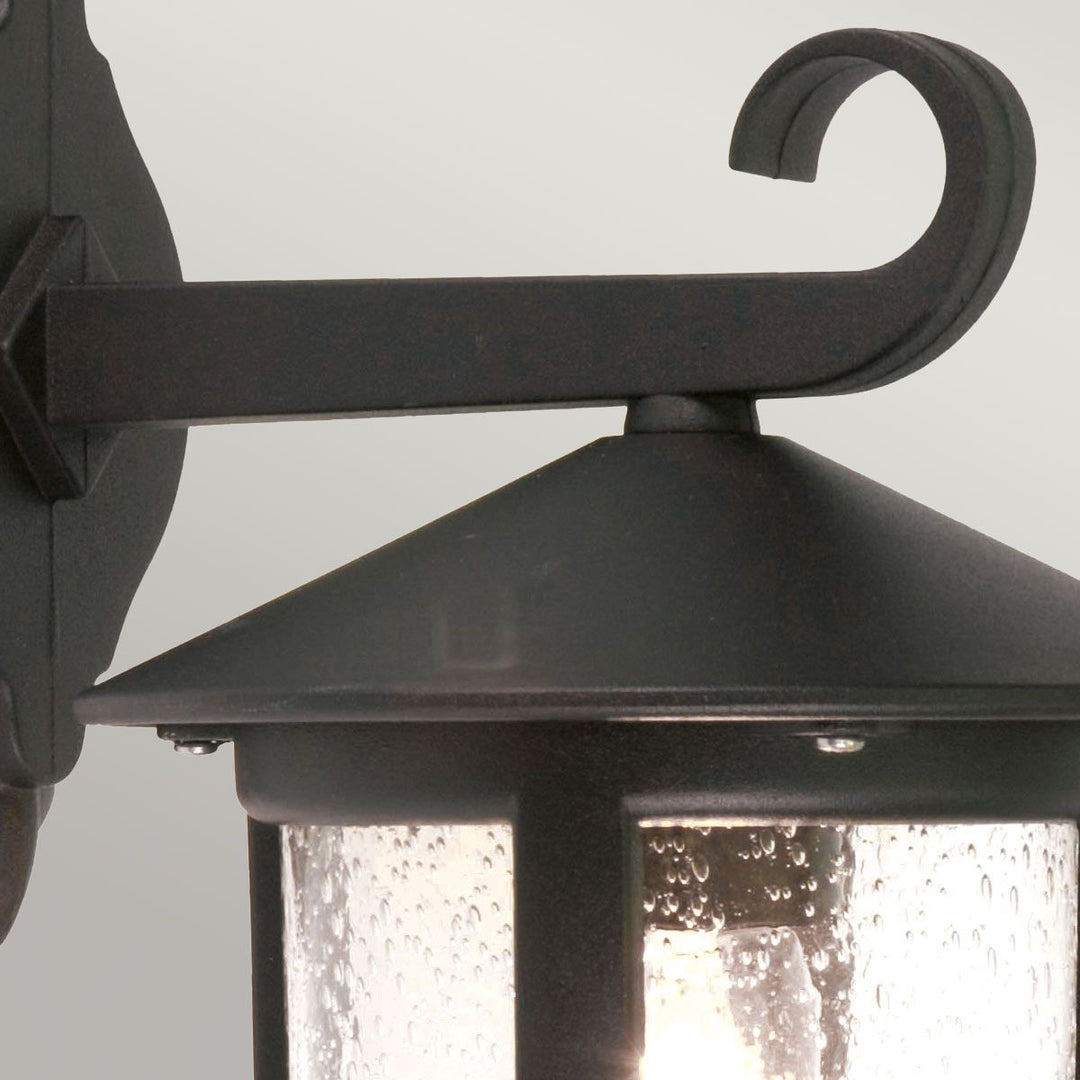 Norlys Hereford 1 Light Large Wall Down Lantern BL21-G-BLACK Black