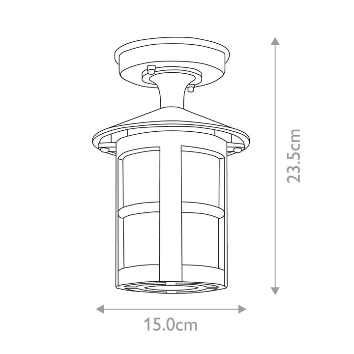 Norlys Hereford 1 Light Porch Lantern BL21A-BLACK Black