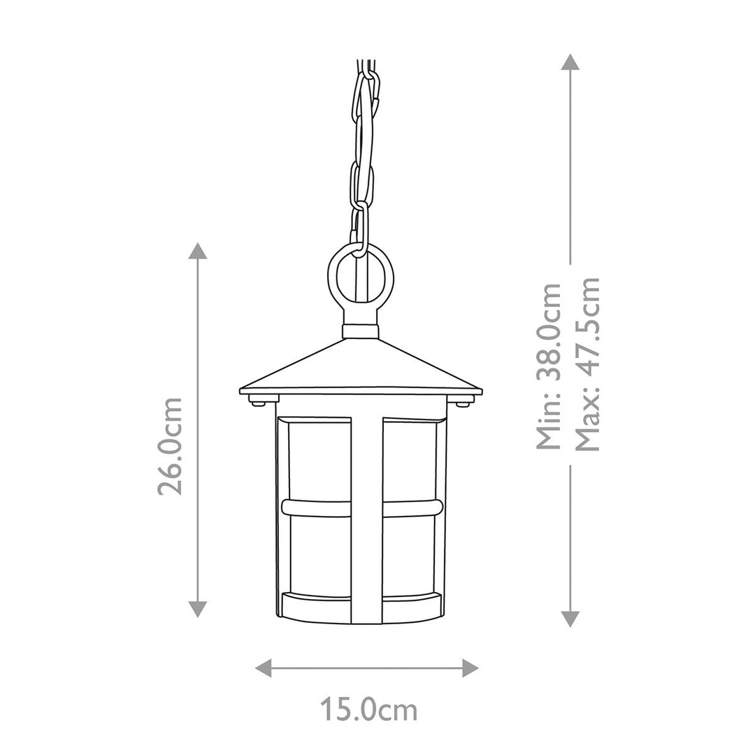 Norlys Hereford 1 Light Chain Lantern BL21B-BLACK Black