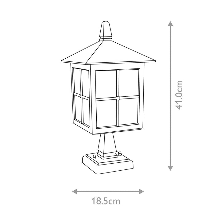 Norlys Winchester 1 Light Pedestal Lantern BL25-BLACK Black