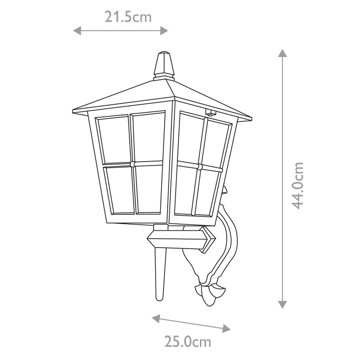 Norlys Canterbury 1 Light Wall Up Lantern BL46M-BLACK Black
