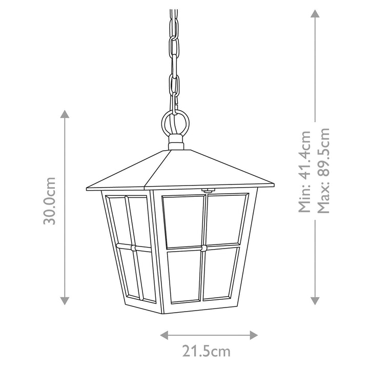 Norlys Canterbury 1 Light Chain Lantern BL48M-BLACK Black