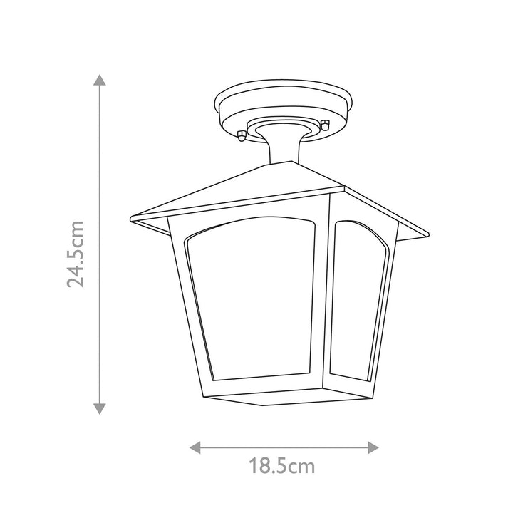 Norlys York 1 Light Porch Lantern BL6A-BLACK Black