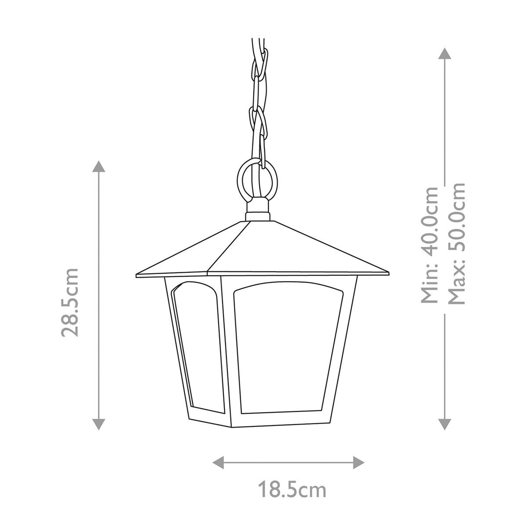 Norlys York 1 Light Porch Chain Lantern BL6B-BLACK Black