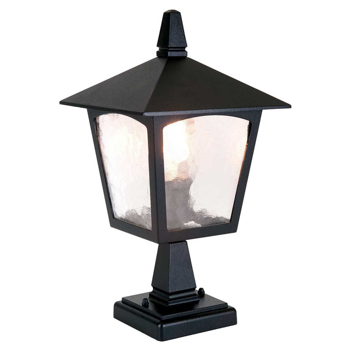 Norlys York 1 Light Pedestal Lantern BL7-BLACK Black