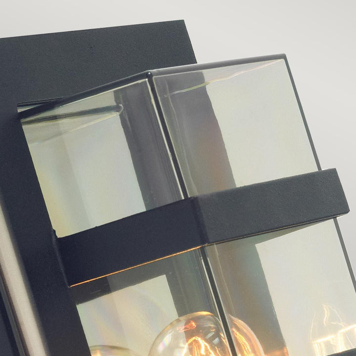 Elstead Lighting Boden 1 Light Wall Light - Black With Clear Polycarbonate BODEN-E27-BLK-C Black