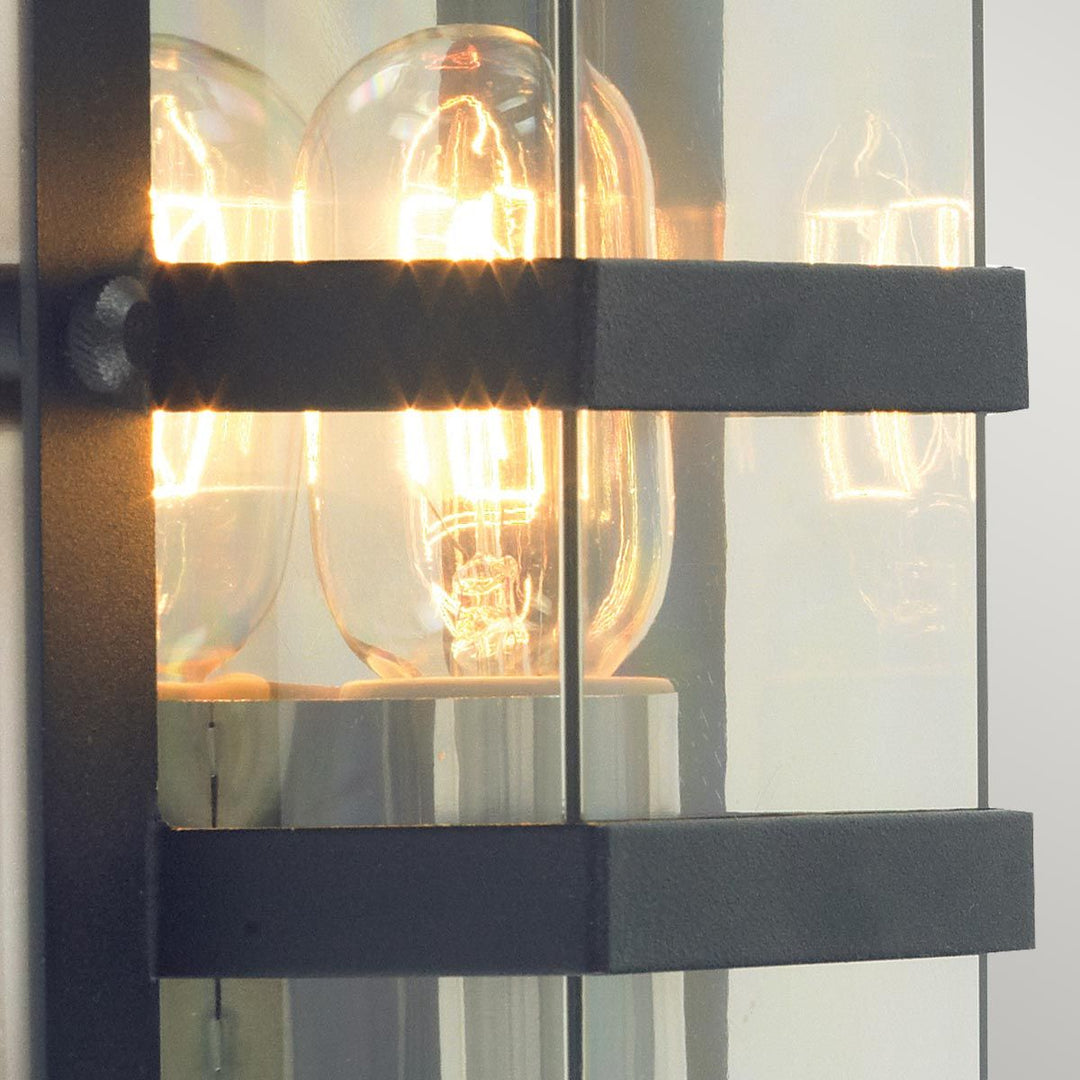 Elstead Lighting Boden 1 Light Wall Light - Black With Clear Polycarbonate BODEN-E27-BLK-C Black