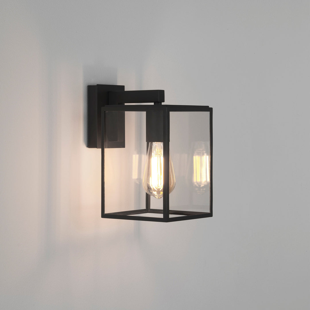 Astro Box Lantern 270 Outdoor Wall Light in Textured Black – Modern Exterior Lighting Fixture