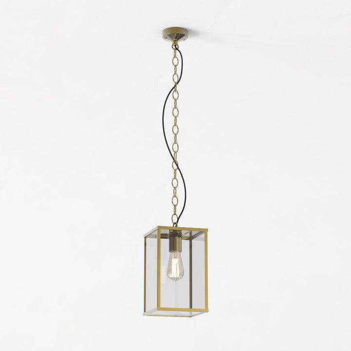 Astro Homefield 240 Pendant in Natural Brass, 1.85 m drop