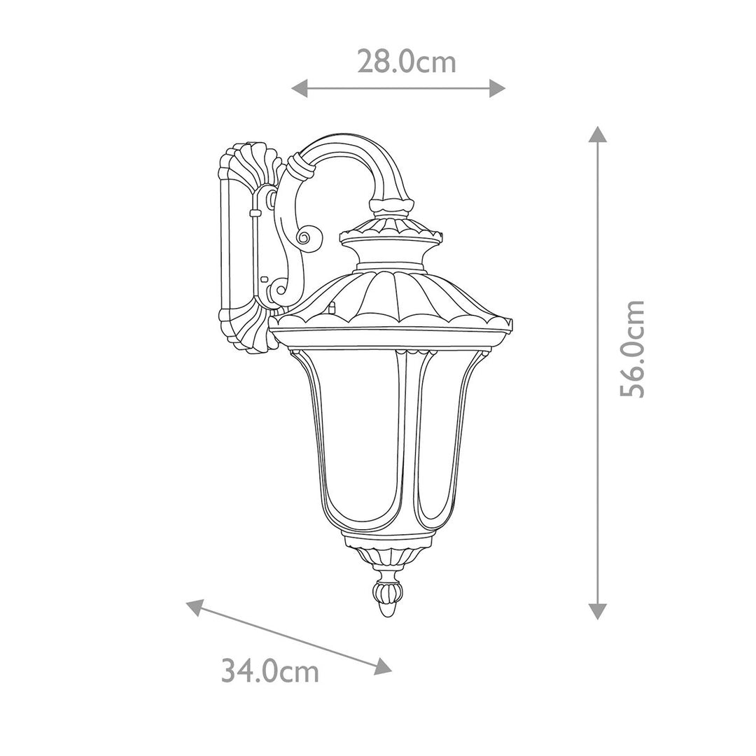 Norlys Chicago 1 Light Medium Wall Lantern CC2-M-BK Textured Black