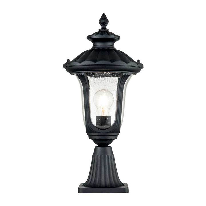 Norlys Chicago 1 Light Small Pedestal Lantern CC3-S-BK Textured Black