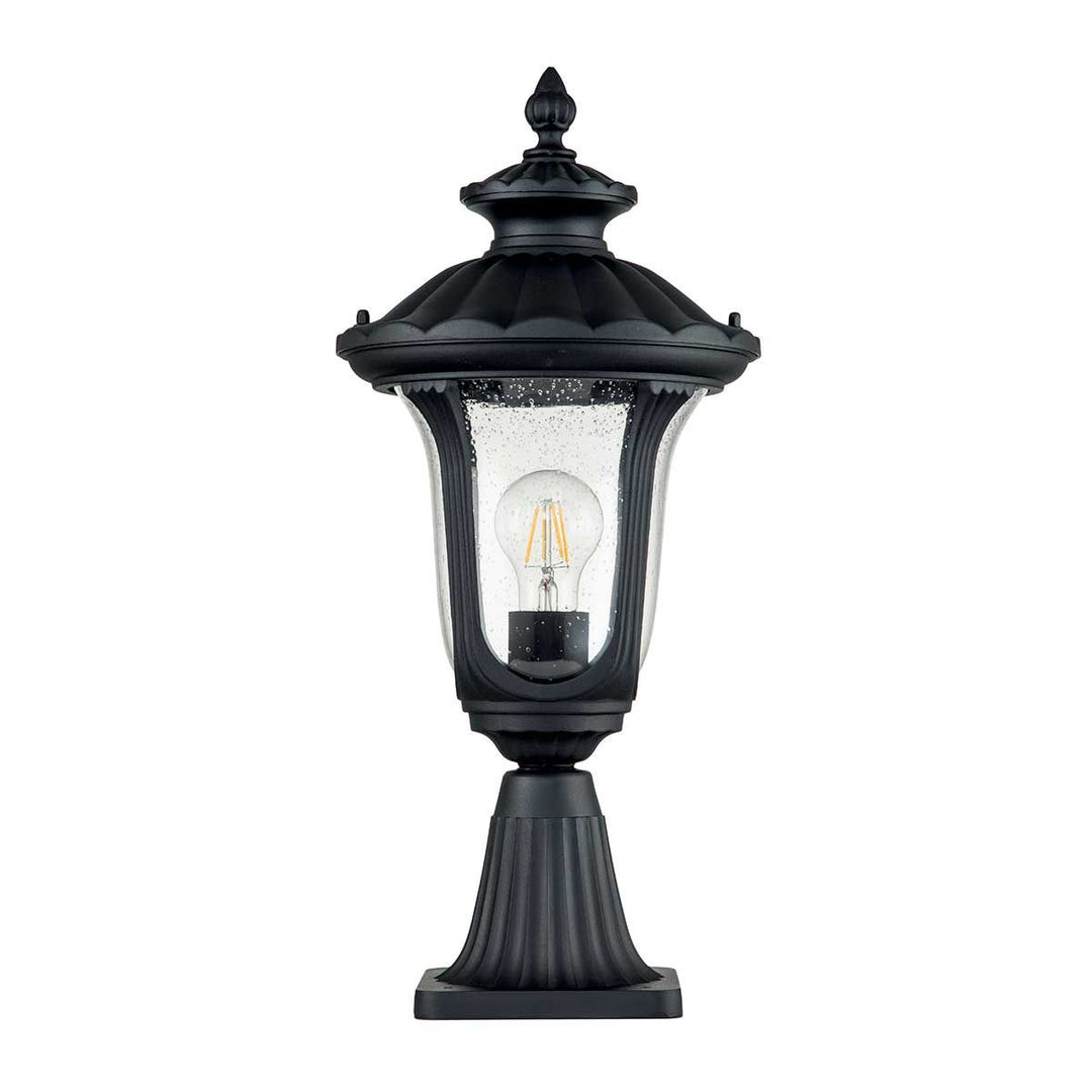 Norlys Chicago 1 Light Small Pedestal Lantern CC3-S-BK Textured Black