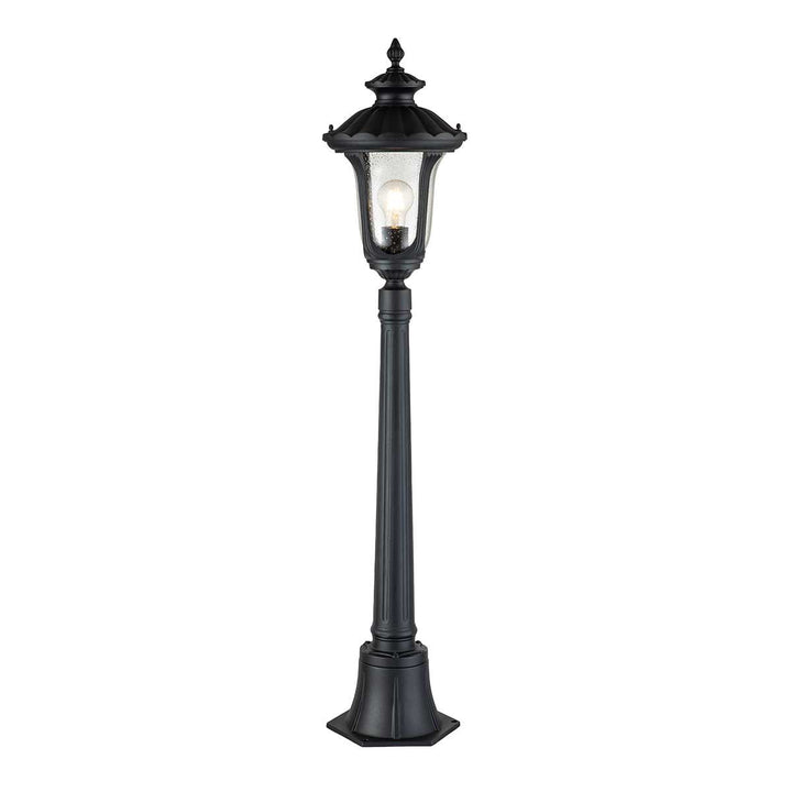 Norlys Chicago 1 Light Small Pillar Lantern CC4-S-BK Textured Black