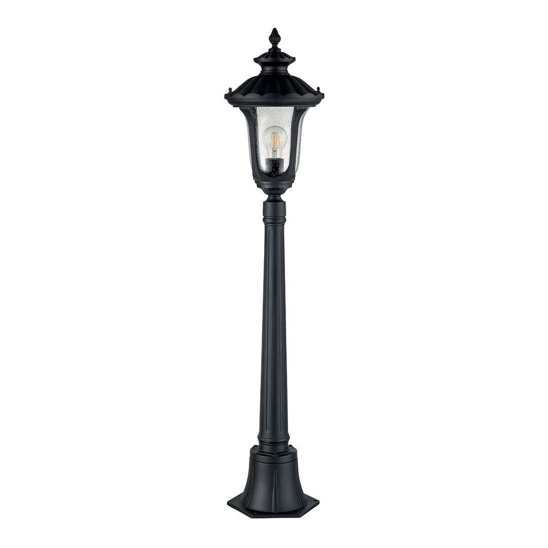 Norlys Chicago 1 Light Small Pillar Lantern CC4-S-BK Textured Black