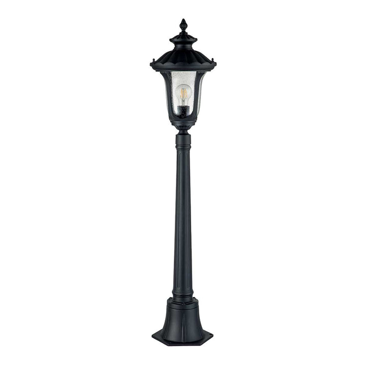 Norlys Chicago 1 Light Small Pillar Lantern CC4-S-BK Textured Black