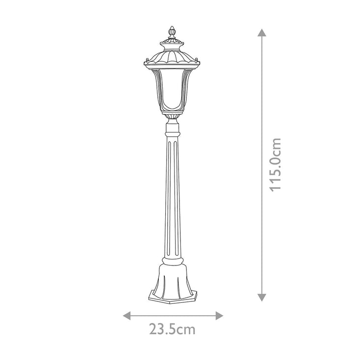 Norlys Chicago 1 Light Small Pillar Lantern CC4-S-BK Textured Black