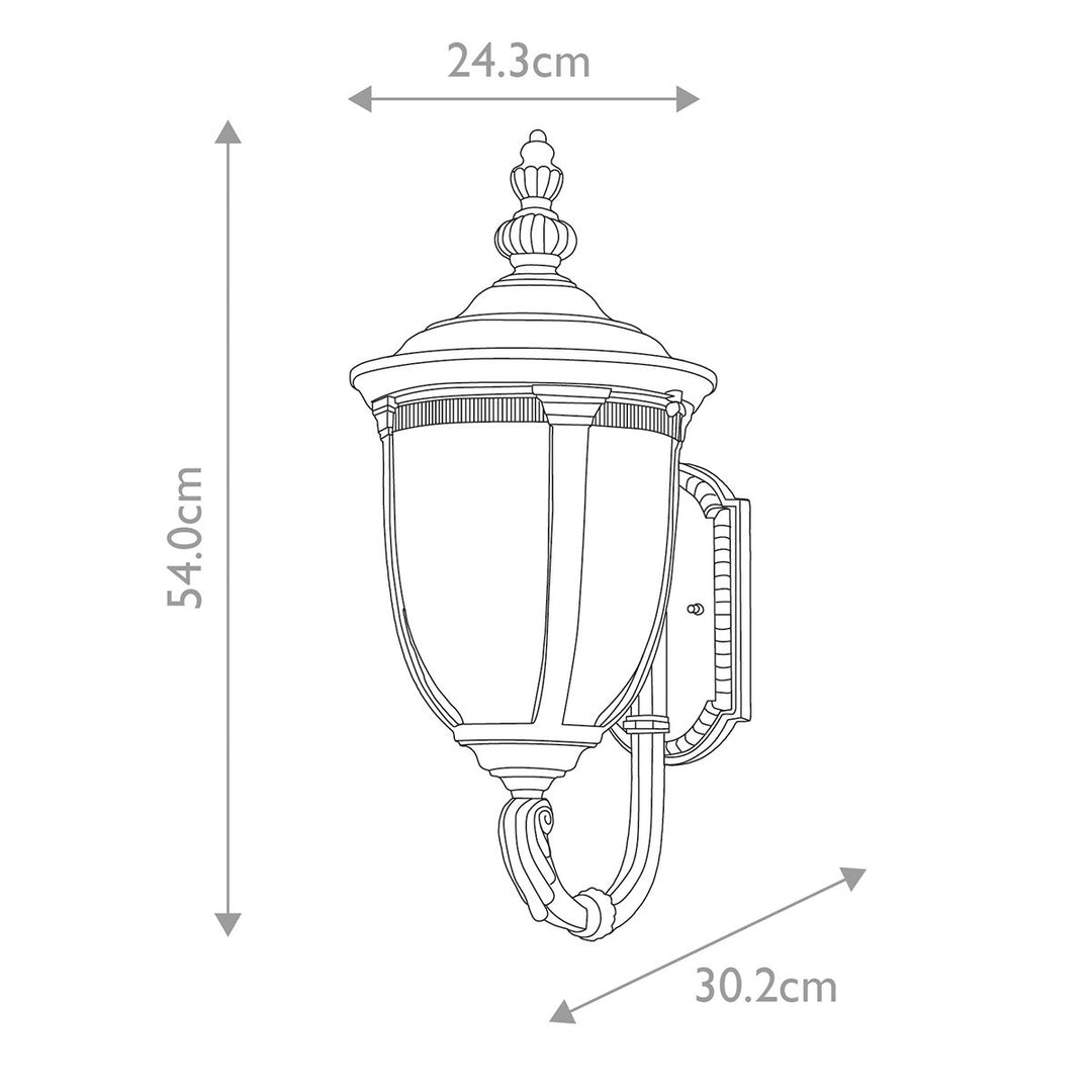Norlys Cleveland 1 Light Medium Wall Lantern CL1-M Weathered Bronze