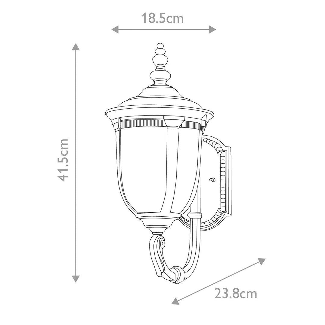 Norlys Cleveland 1 Light Small Wall Lantern CL1-S Weathered Bronze