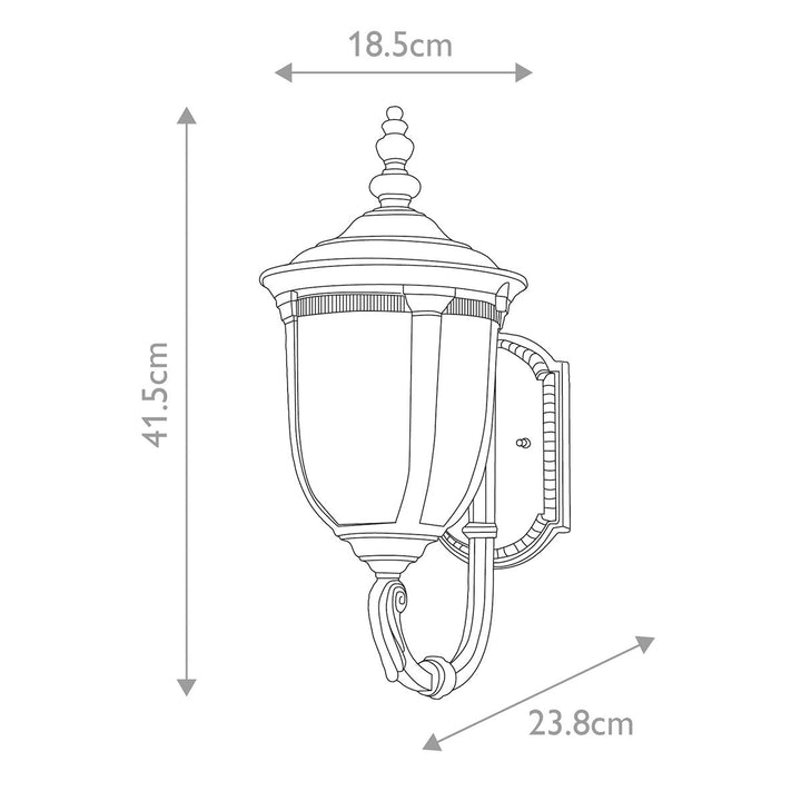 Norlys Cleveland 1 Light Small Wall Lantern CL1-S Weathered Bronze