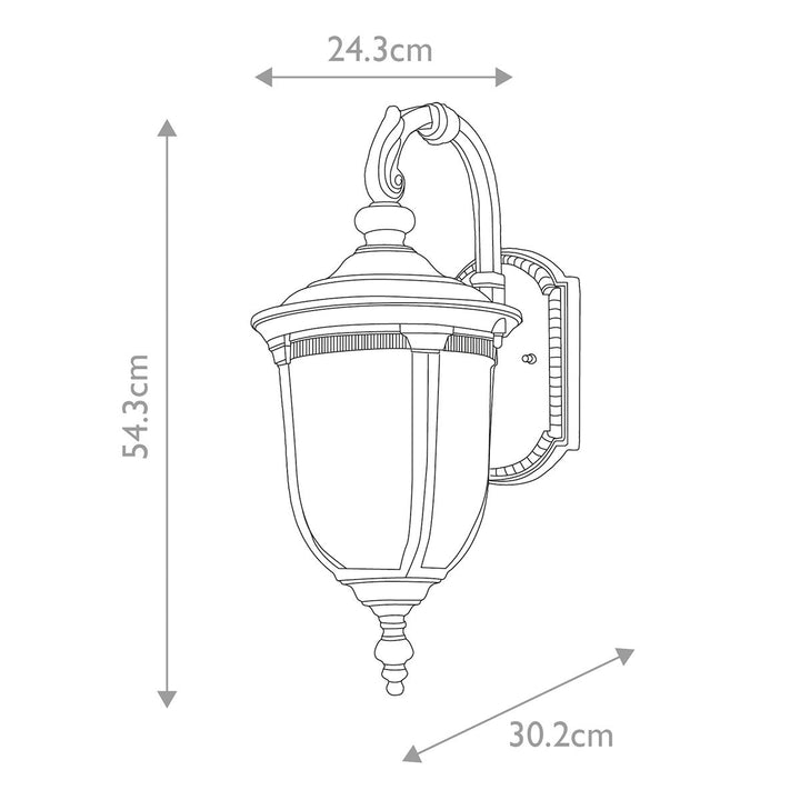 Norlys Cleveland 1 Light Medium Wall Lantern CL2-M Weathered Bronze