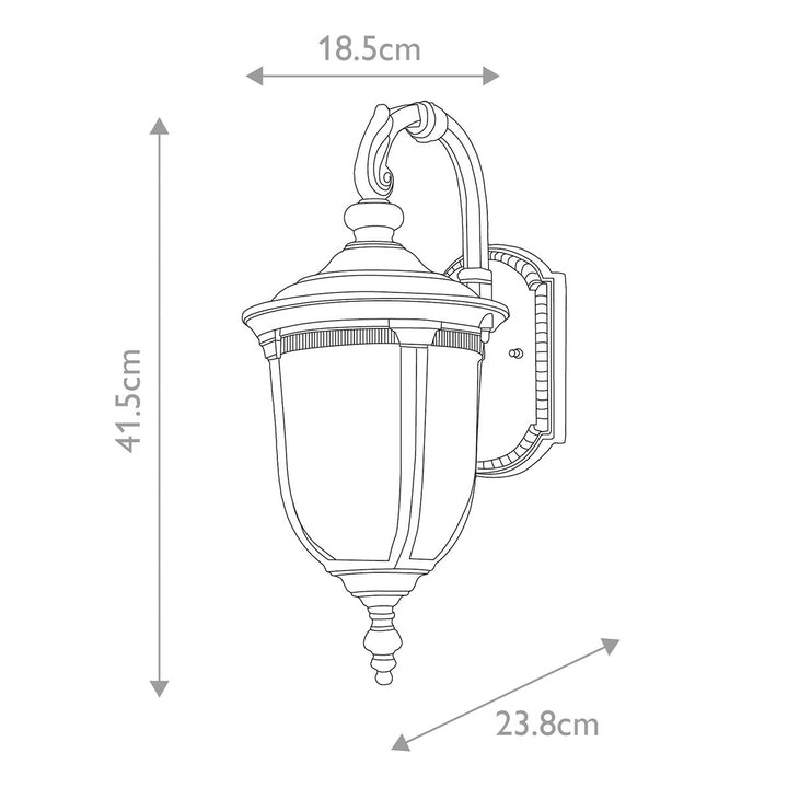 Norlys Cleveland 1 Light Small Wall Lantern CL2-S Weathered Bronze