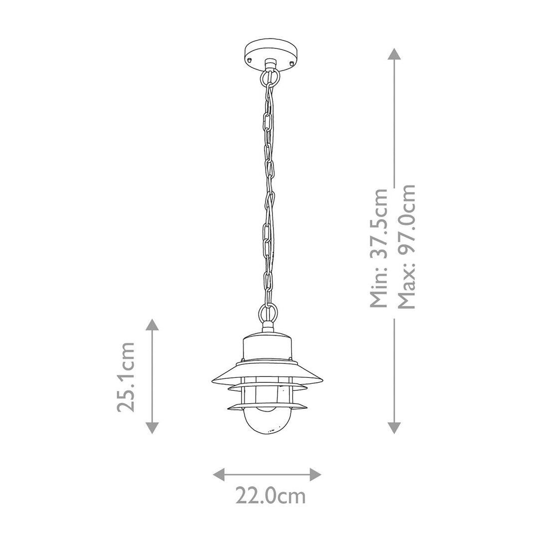 Norlys Copenhagen 1 Light Chain Lantern COPENHAGEN8-SIL Silver