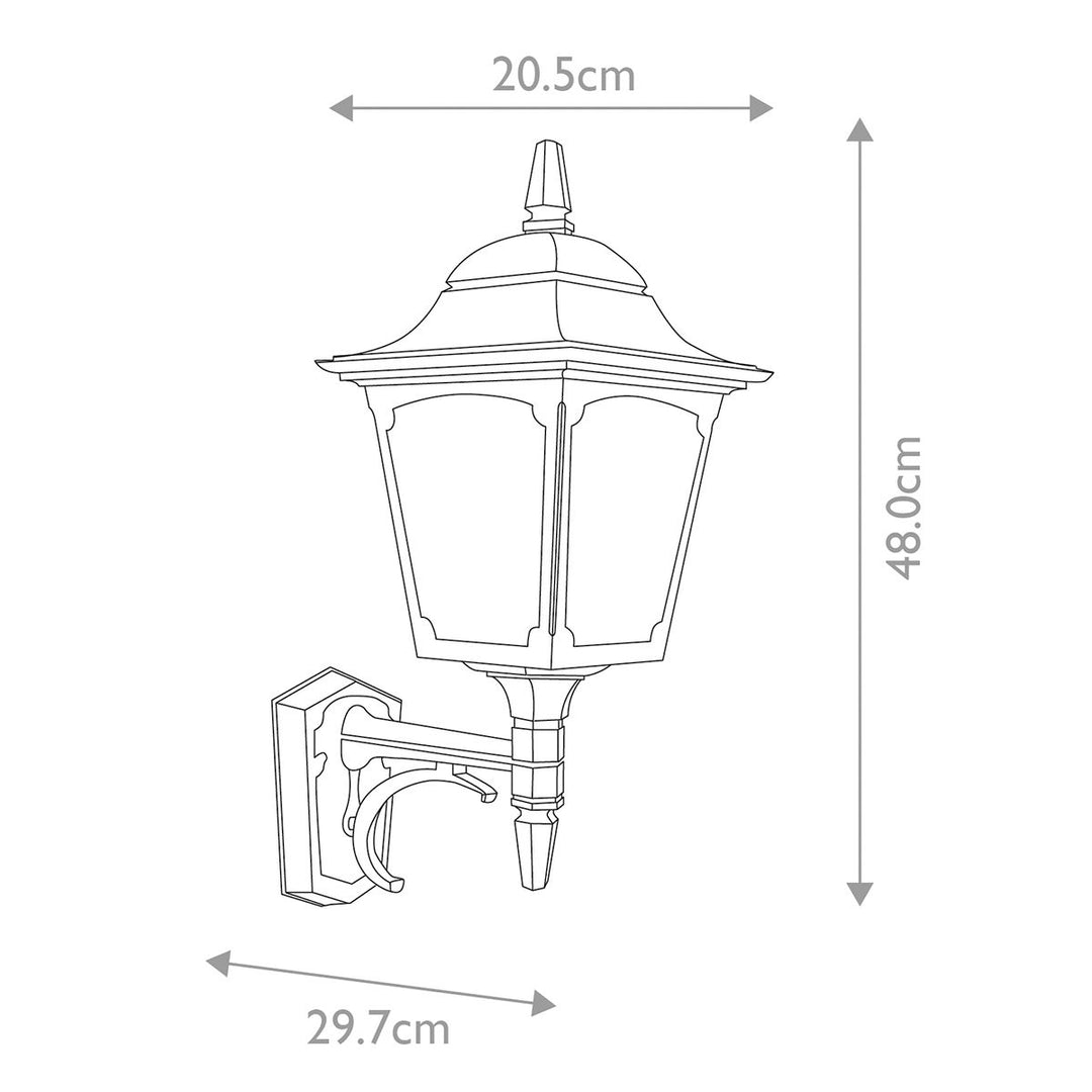 Norlys Chapel 1 Light Up Wall Lantern CP1-BLACK Black