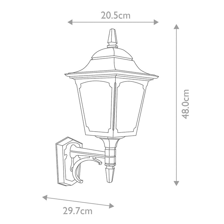 Norlys Chapel 1 Light Up Wall Lantern CP1-BLACK Black