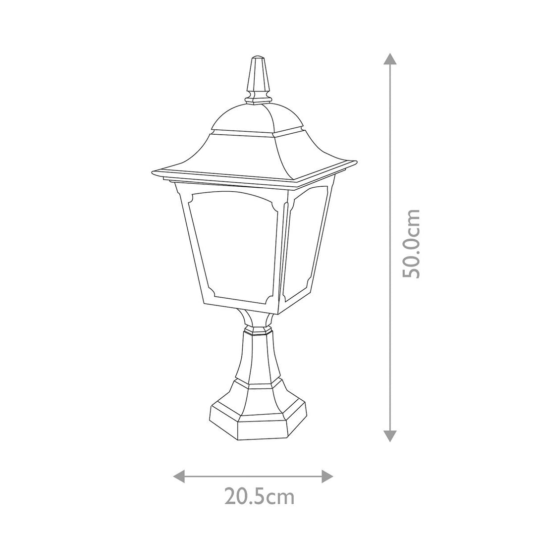 Norlys Chapel 1 Light Pedestal Lantern CP4-BLACK Black