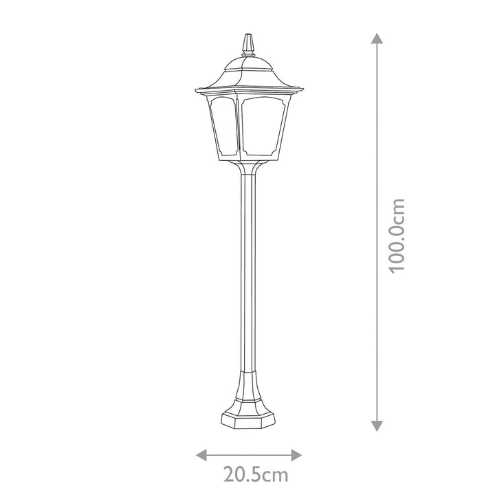 Norlys Chapel 1 Light Pillar Lantern CP5-BLACK Black