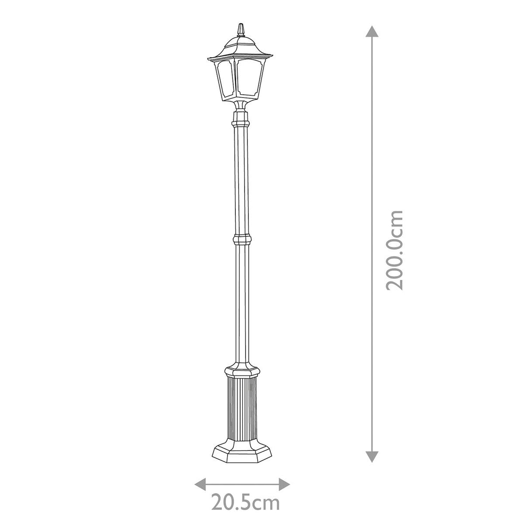 Norlys Chapel 1 Light Lamp Post CP6-BLACK Black