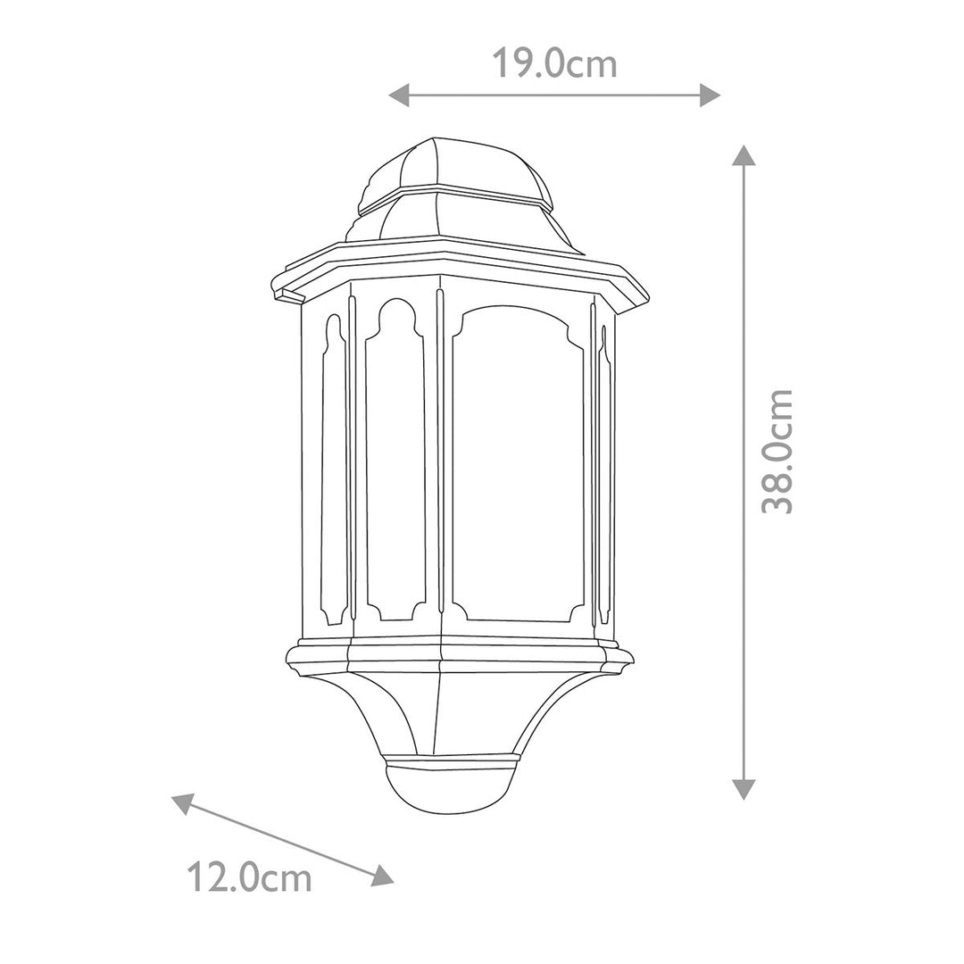Norlys Chapel 1 Light Half Lantern CP7-BLACK Black