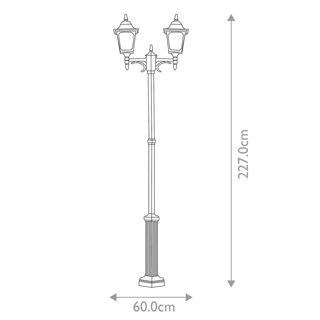 Norlys Chapel 2 Light Twin Post CP8-BLACK Black