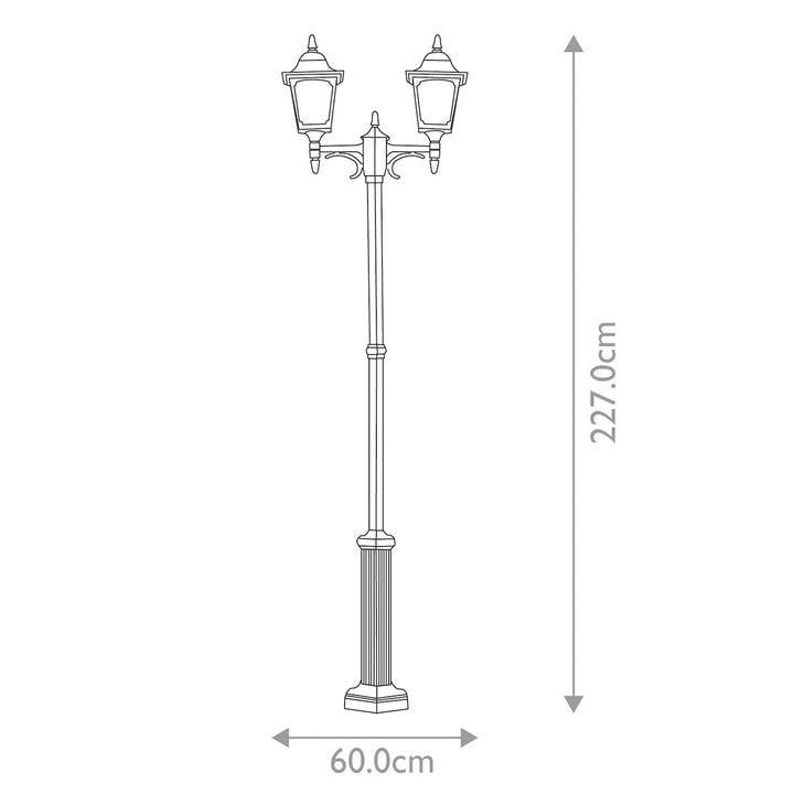 Norlys Chapel 2 Light Twin Post CP8-BLACK Black