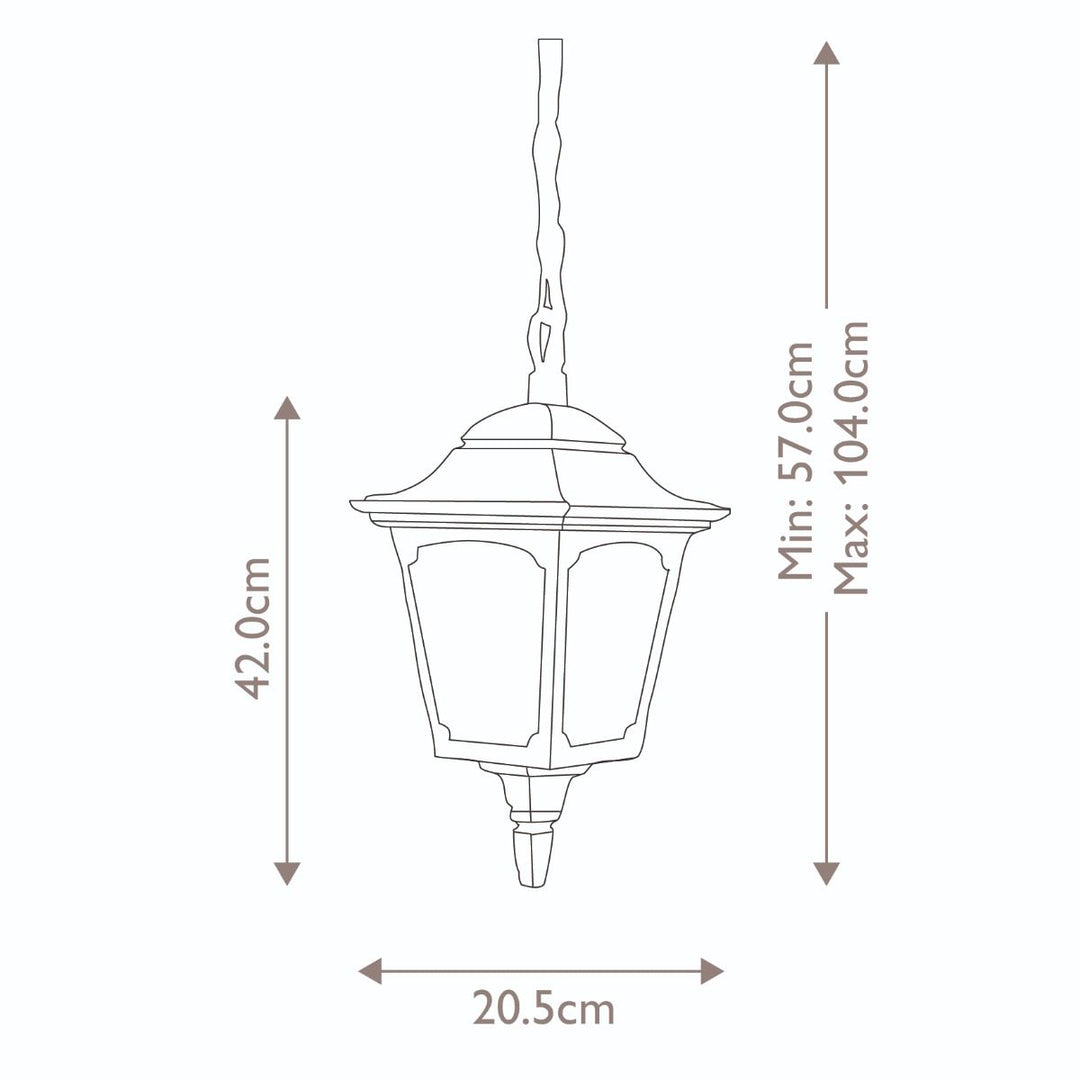 Norlys Chapel 1 Light Chain Lantern CP9-BLACK Black
