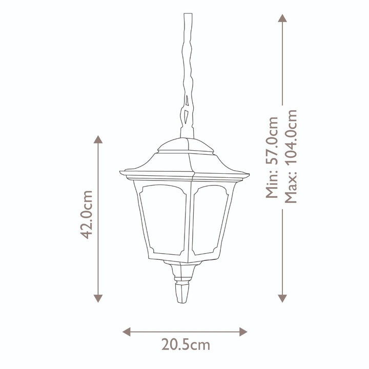 Norlys Chapel 1 Light Chain Lantern CP9-BLACK Black