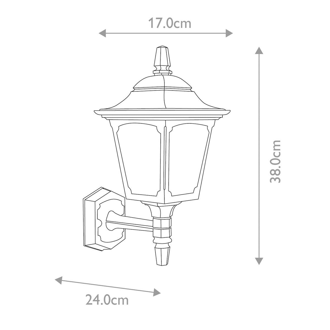 Norlys Chapel 1 Light Mini Up Wall Lantern CPM1-BLACK Black