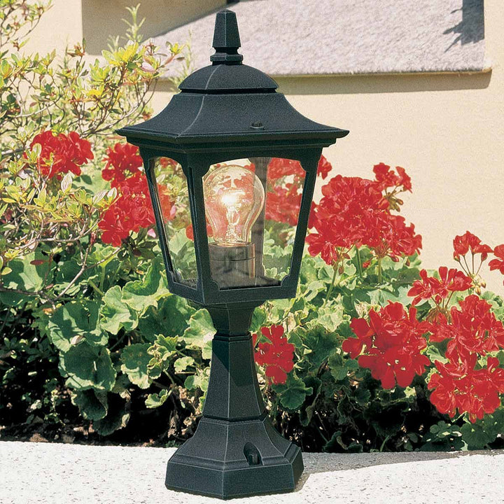 Norlys Chapel 1 Light Mini Pedestal Lantern CPM4-BLACK Black