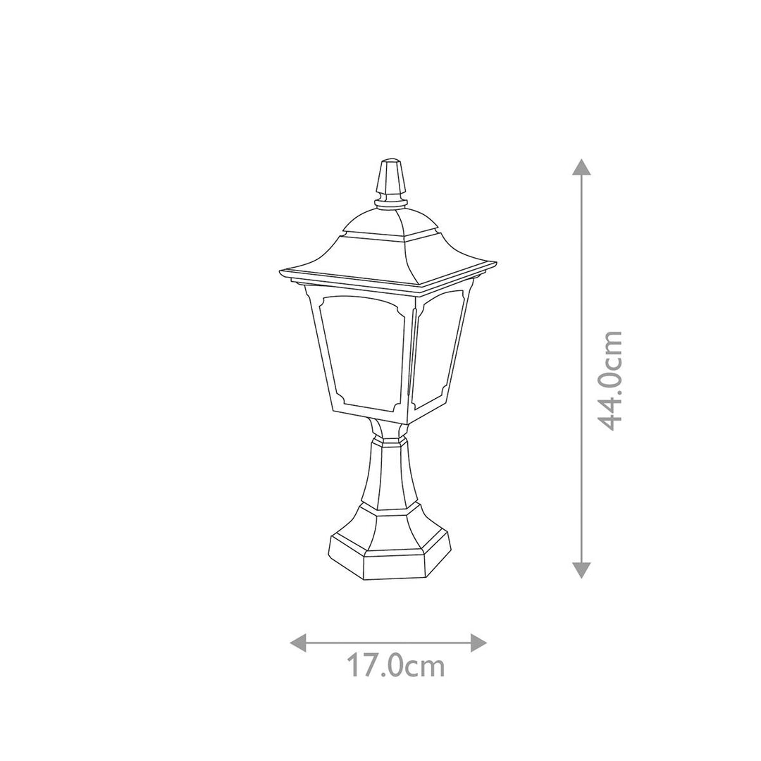 Norlys Chapel 1 Light Mini Pedestal Lantern CPM4-BLACK Black