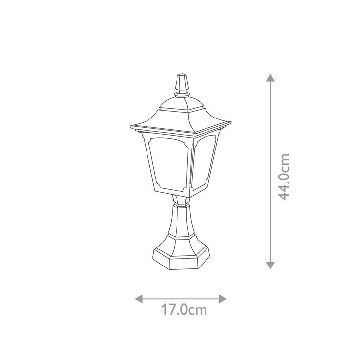 Norlys Chapel 1 Light Mini Pedestal Lantern CPM4-BLACK Black