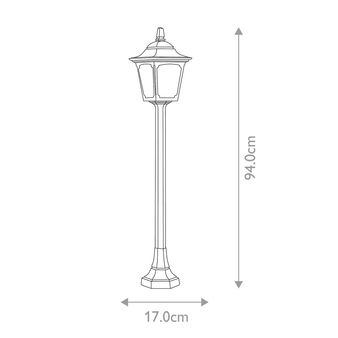 Norlys Chapel 1 Light Mini Pillar Lantern CPM5-BLACK Black