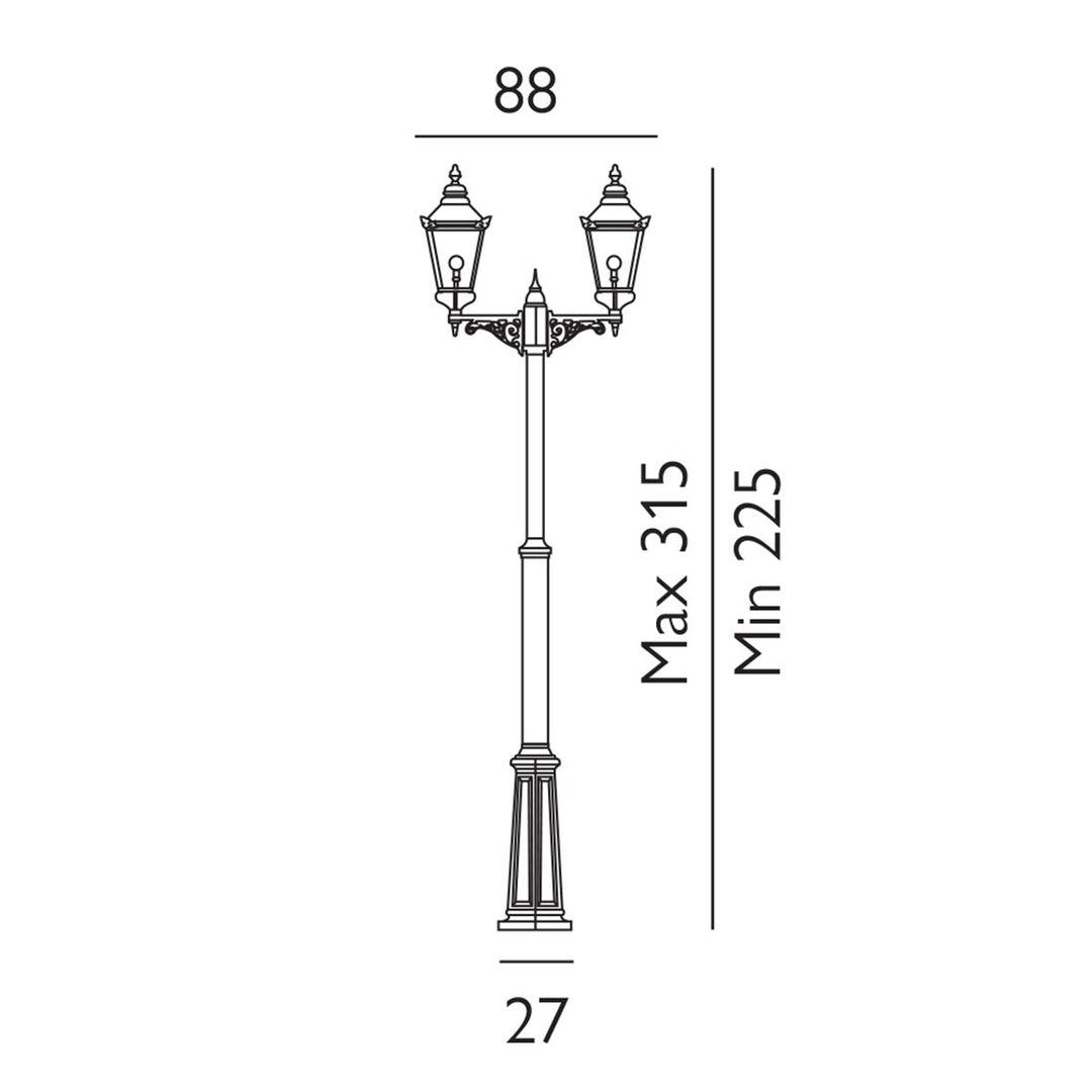 Elstead Lighting Chelsea Twin Head Lamp Post      CS6-COPPER Copper & Black
