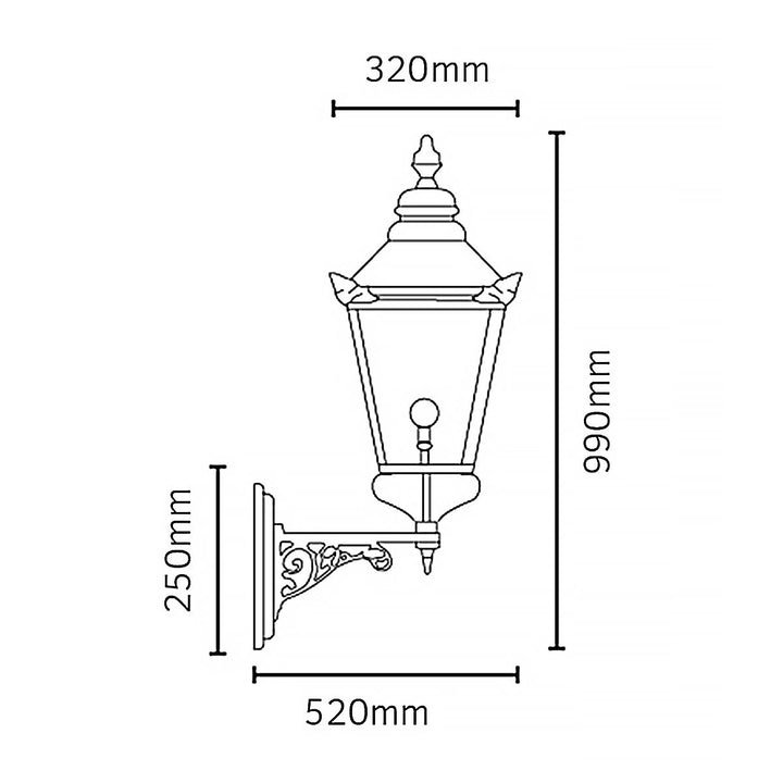 Elstead Lighting Chelsea 1 Light Grande Up Wall Lantern CSG1-COPPER Copper