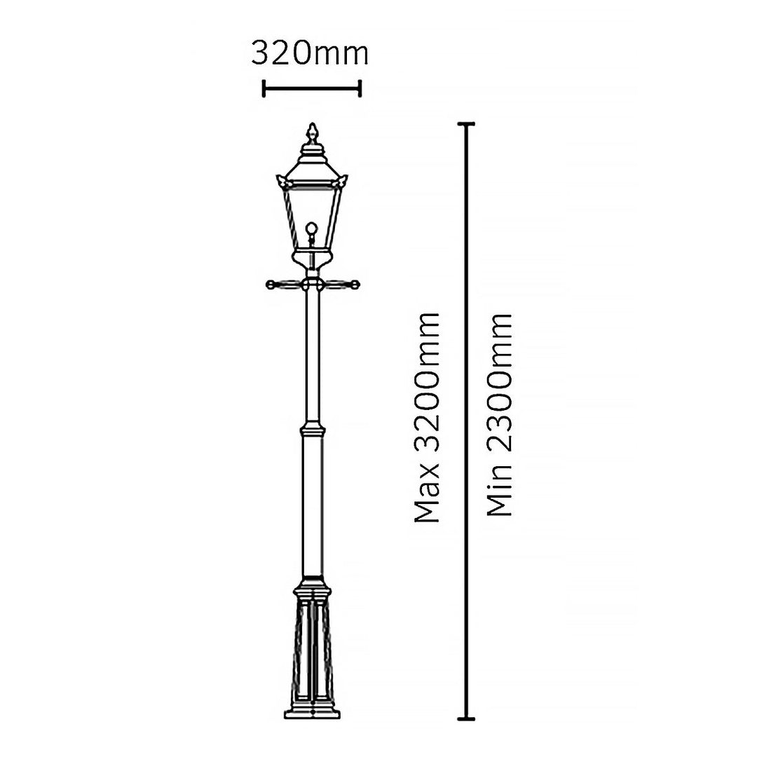 Elstead Lighting Chelsea 1 Light Grande Lamp Post CSG5-COPPER Copper & Black