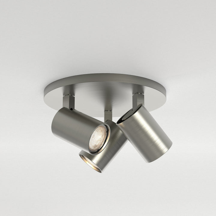 Astro Ascoli Triple Round Spotlight in Matt Black, Matt Nickel, Textured White, and Bronze – Adjustable Ceiling Fixture
