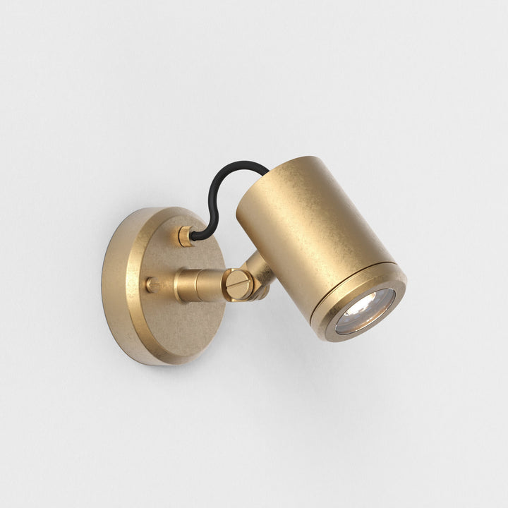 Astro Jura Single Outdoor Spotlight in Solid Brass, adjustable GU10 head