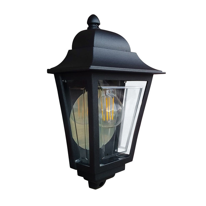 Norlys Deco Lane 1lt Half Wall Lantern DECO-LANE7-BLACK Black